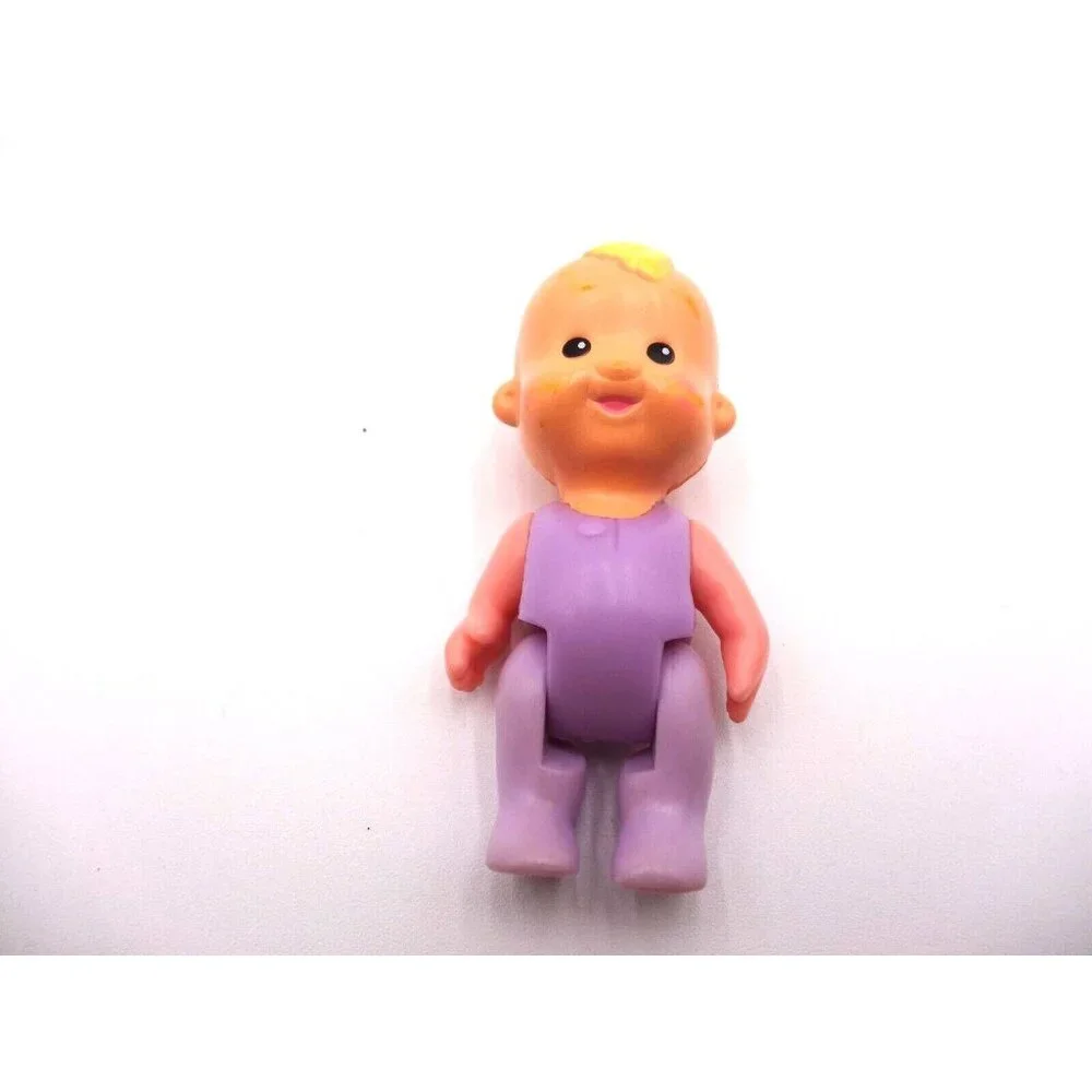 Fisher Price My First Doll‎ House baby blond hair purple one piece infant Mattel